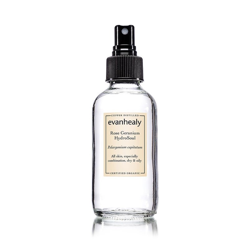 evanhealy Rose Geranium HydroSoul  Copper Distilled Hydrosol  Gentle Astringent Organic Facial Tonic  Balancing Face Toner for Dry Oily Combination Teen Skin